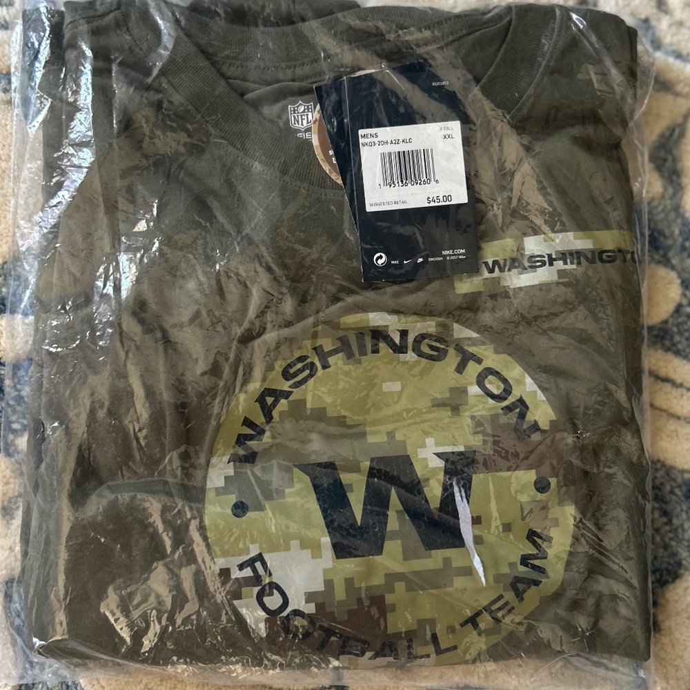 Men's Nike Olive Washington Football Team Salute To Service Long Sleeve T-Shirt - Picture 4 of 4